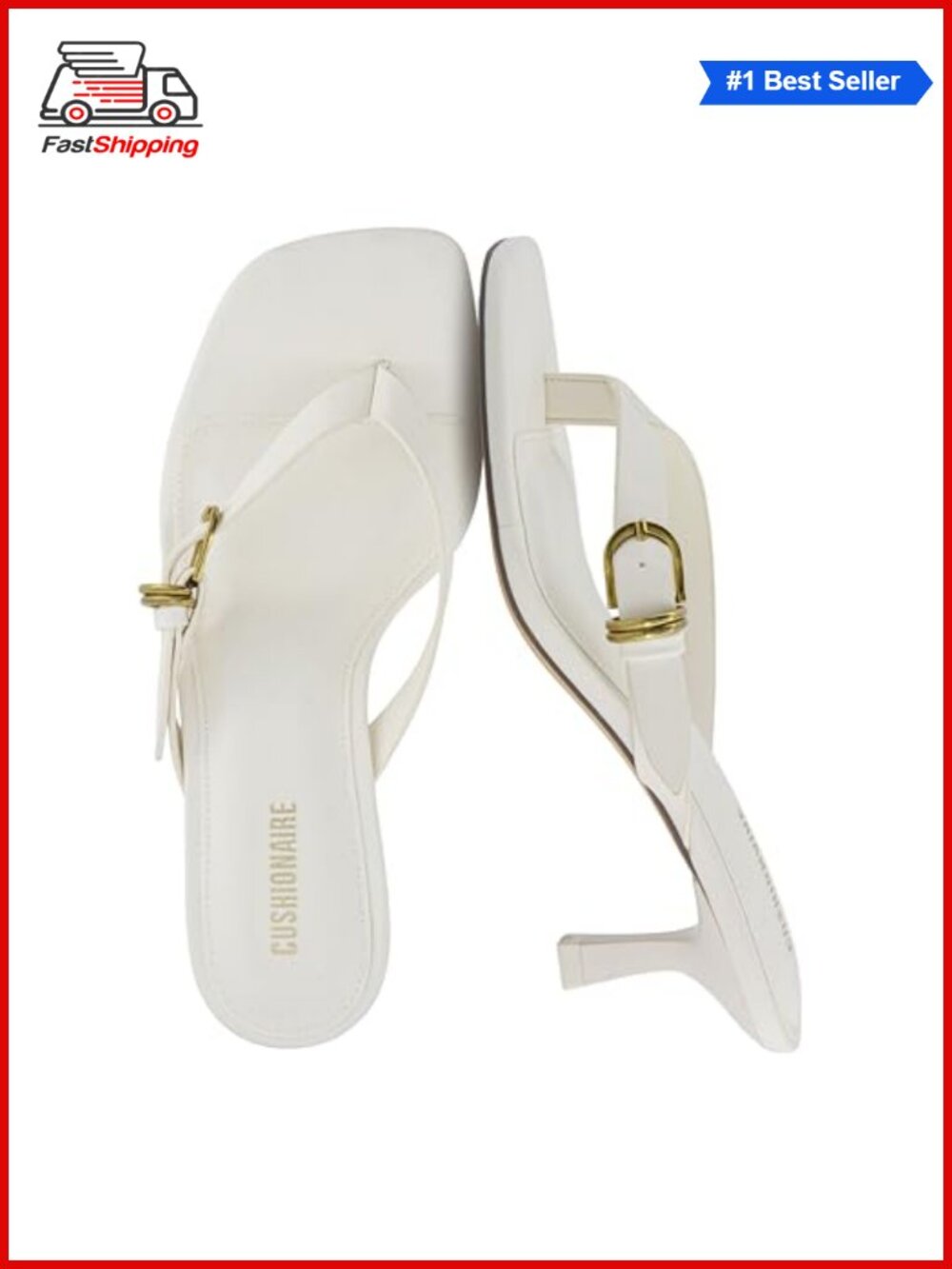 ✨ CUSHIONAIRE Marlin Kitten Heel Thong Sandals Faux Suede Square Toe